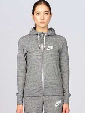 Nike Sportswear Gym Vintage Full-Zip Hoodie | Heather Grey | Women’s S